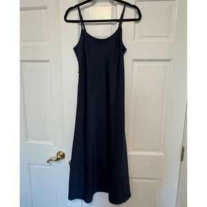 Brandy Melville Blue Silky Midi Dress with Tie -